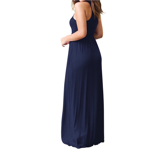 MADDIE Navy Hidden Pocket Maxi Dress! - Picture 6 of 8